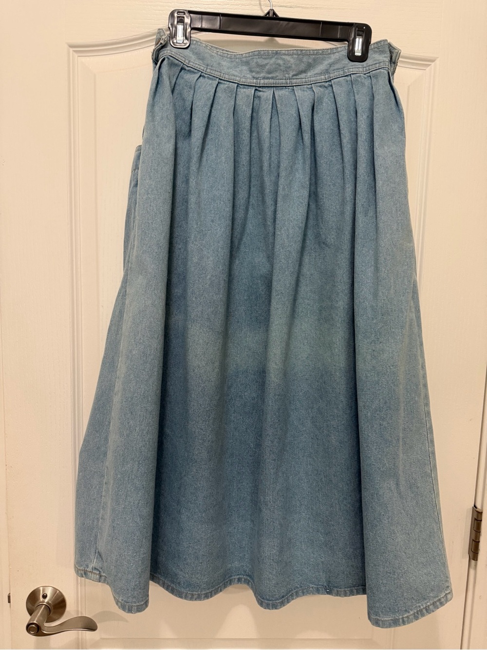 VTG 80s 90s LizWear Denim High Waist Full Pleated Skirt Cottagecore Prairie, M - Picture 15 of 15